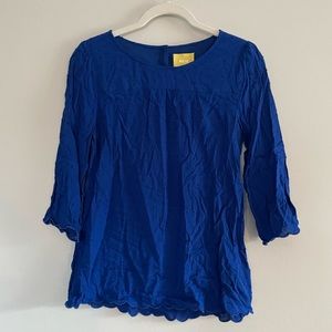 Anthropologie Maeve Cobalt Blue Blouse